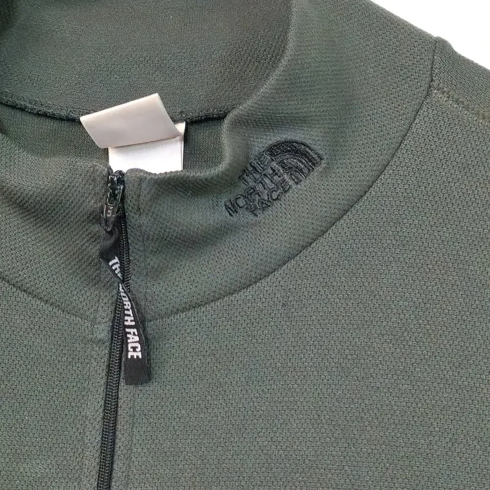 The North Face Mens 1/4 Zip Up Pull Over Green Size Large  Polyester